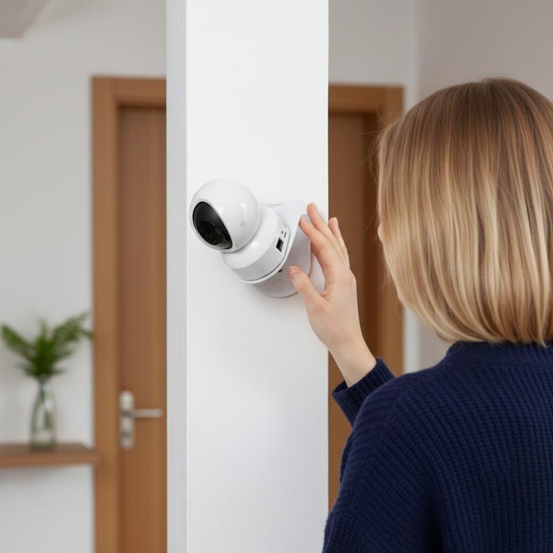Eufy Camera E220 - 壁掛け式L字型PTZカメラブラケット、接着ベース付き、穴あけ不要、簡単設置、家庭用またはビジネスセキュリティ用