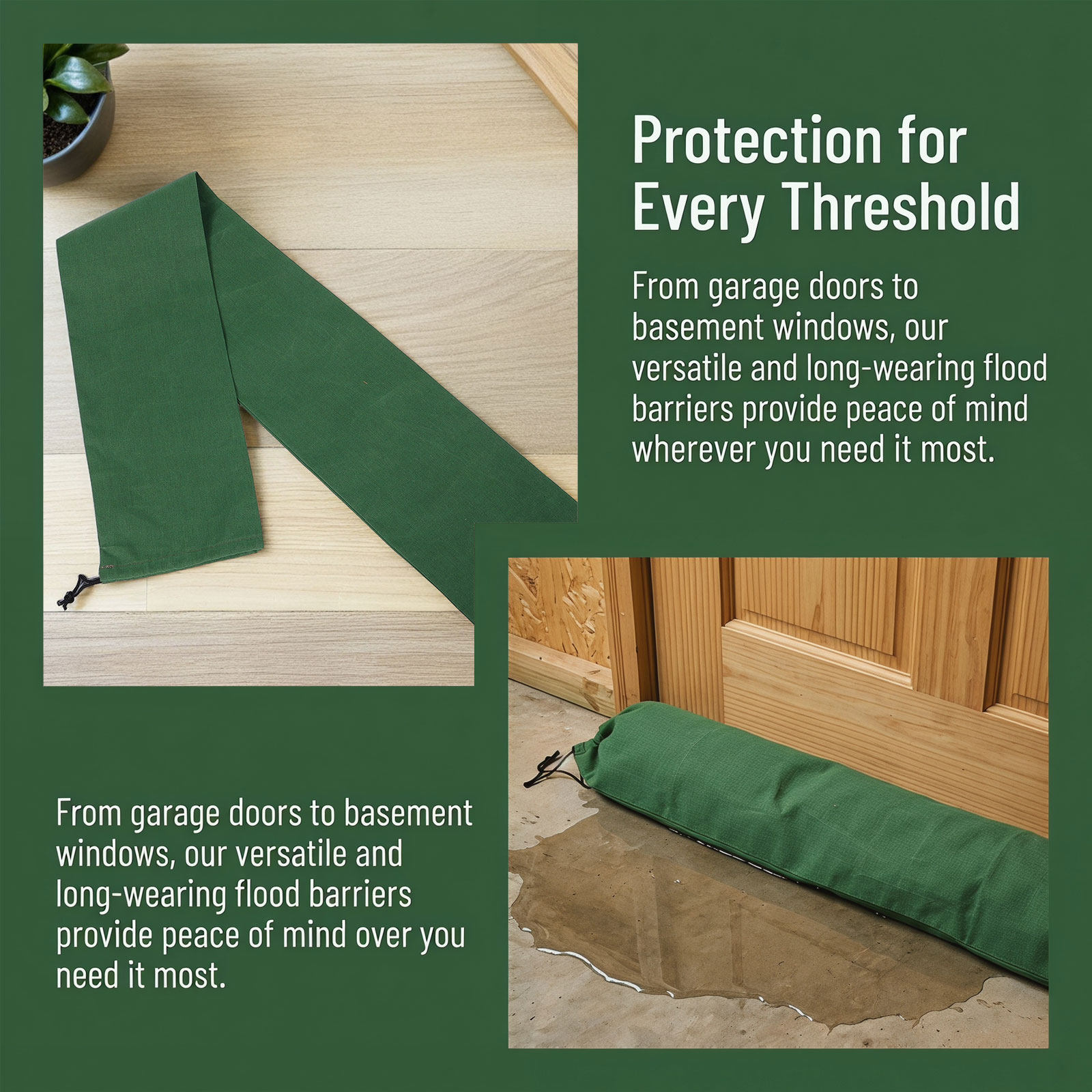 3個入り、キャンバス製の洪水対策用土嚢、長めの土嚢筒、伸縮バ - Flood Barrier Bag のレビューと価格