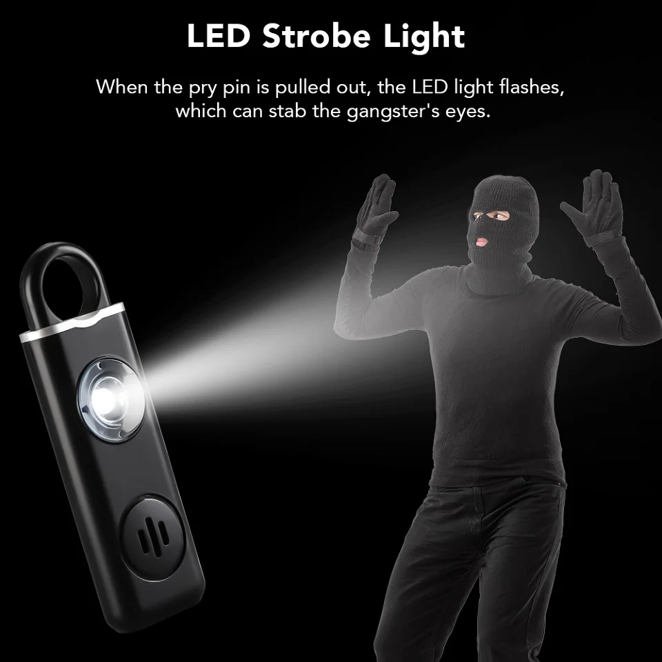 130dB 自己防衛警報器キャリング悲鳴大声 USB 充電パ - Personal Alarm Keychain のレビューと価格