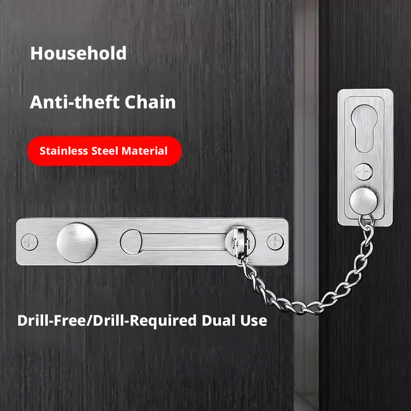 ステンレス製ドアチェーンロック。スプリング式で、盗難防止機能 - Security Chain Door のレビューと価格