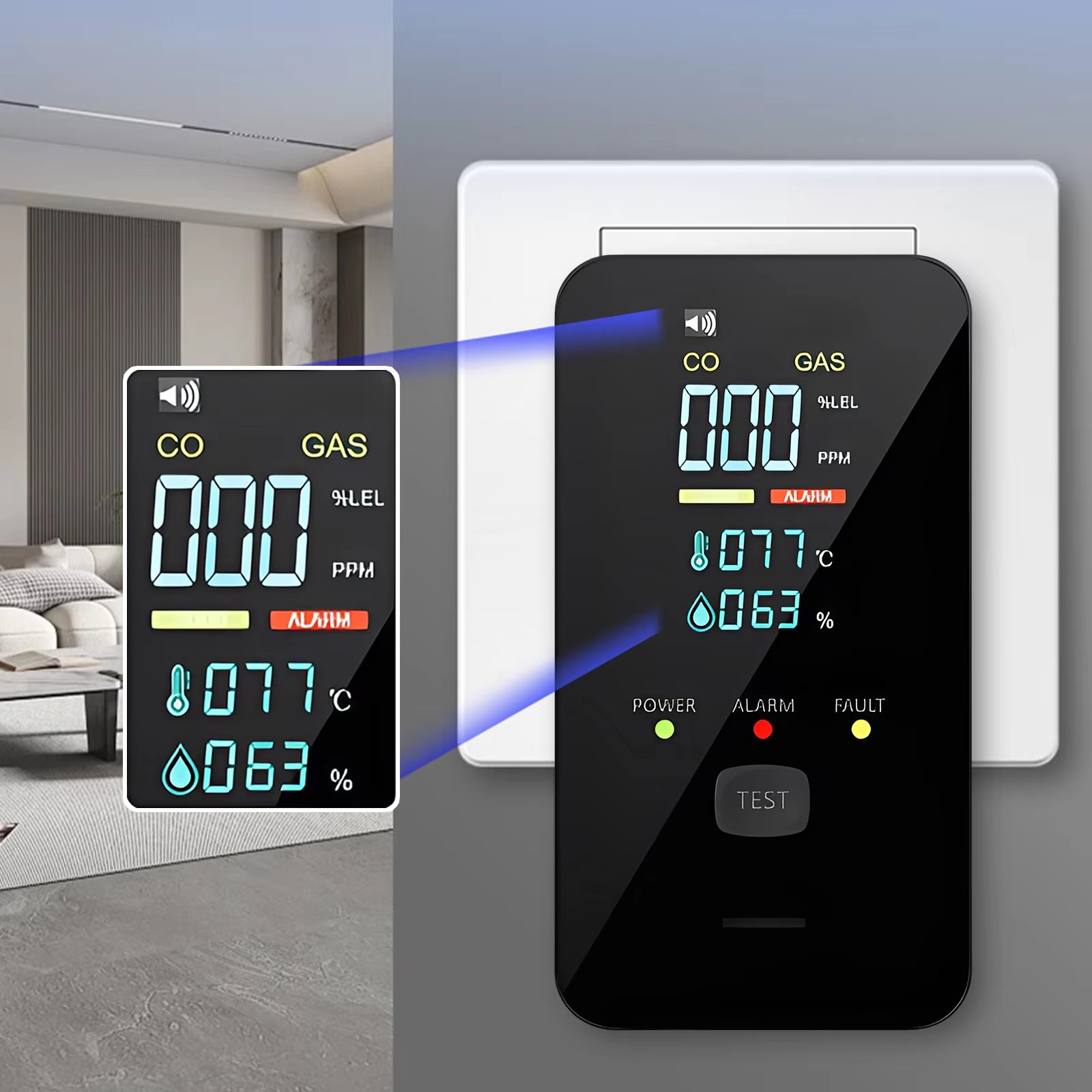 天然ガス・一酸化炭素検知器（HDディスプレイ画面付き）温度・ - Co Detector Plug のレビューと価格