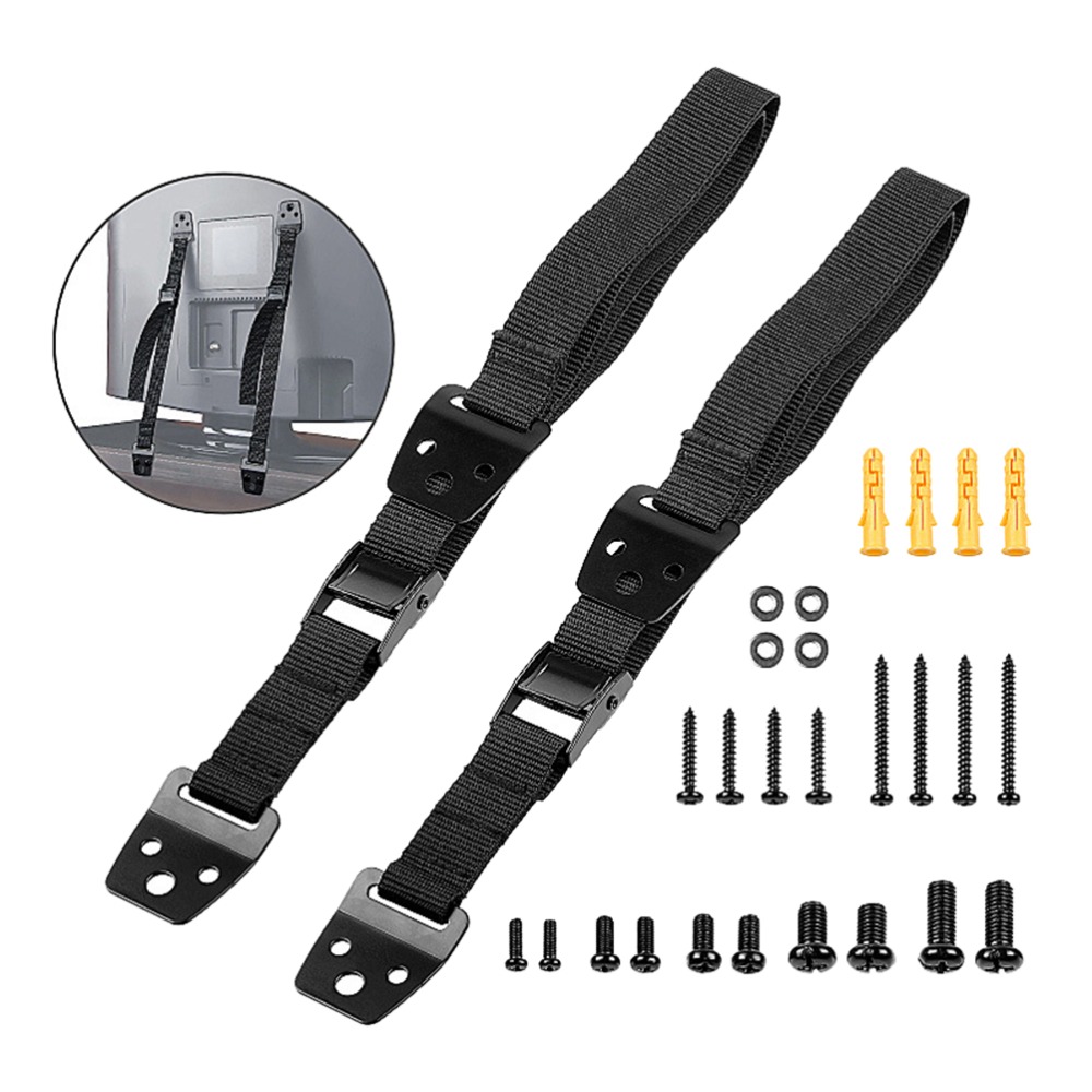 2個入り 安全なナイロン製家具アンカー ブラック シートベル - Earthquake Anchor Strap のレビューと価格
