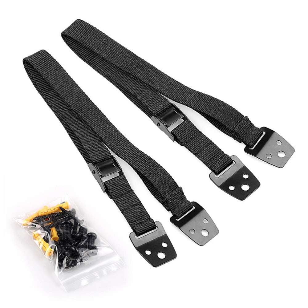 2個入り 安全なナイロン製家具アンカー ブラック シートベル - Earthquake Anchor Strap のレビューと価格