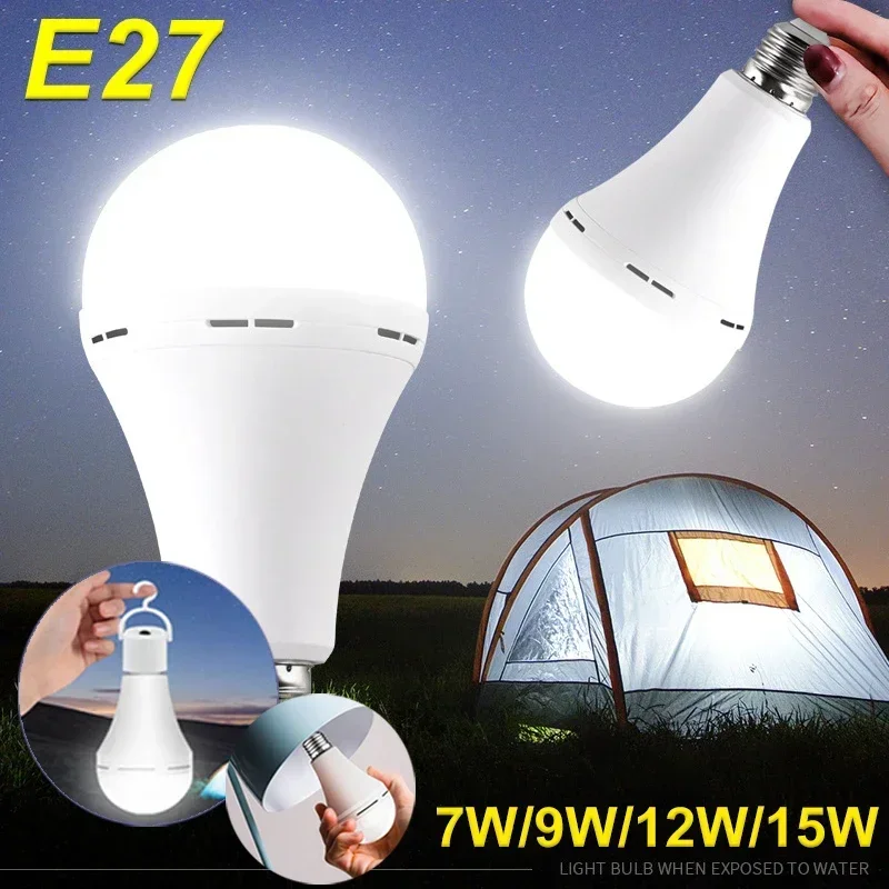 7-15 ワット LED キャンプライト高輝度充電式緊急電球 - Power Outage Light のレビューと価格