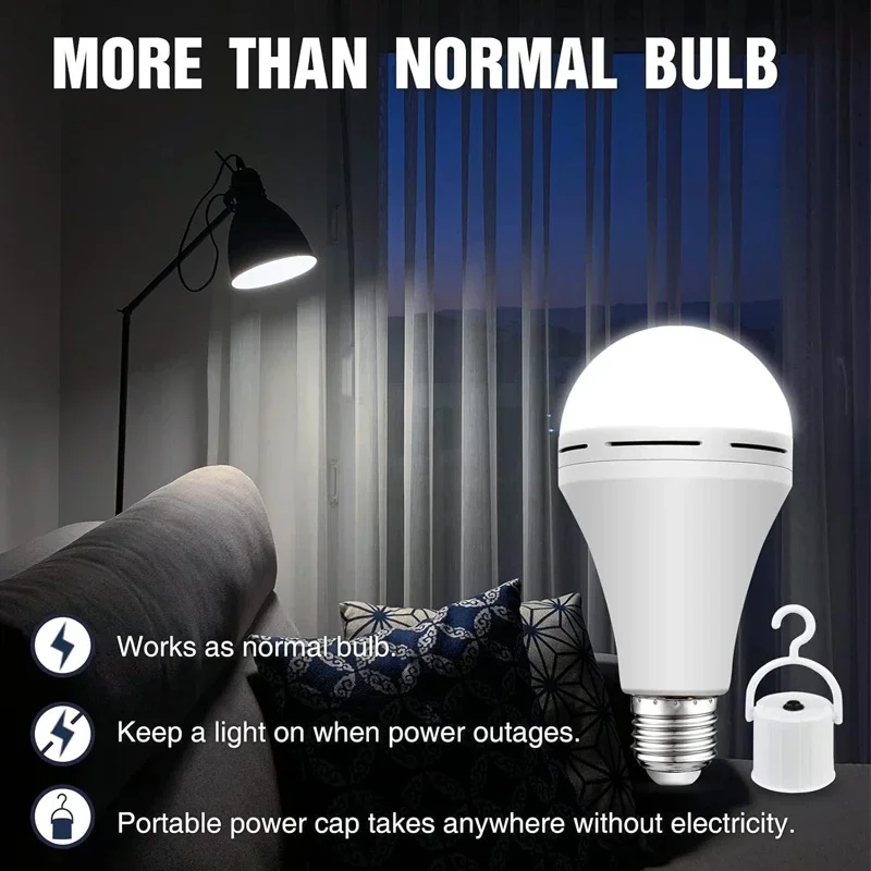 7-15 ワット LED キャンプライト高輝度充電式緊急電球 - Power Outage Light のレビューと価格