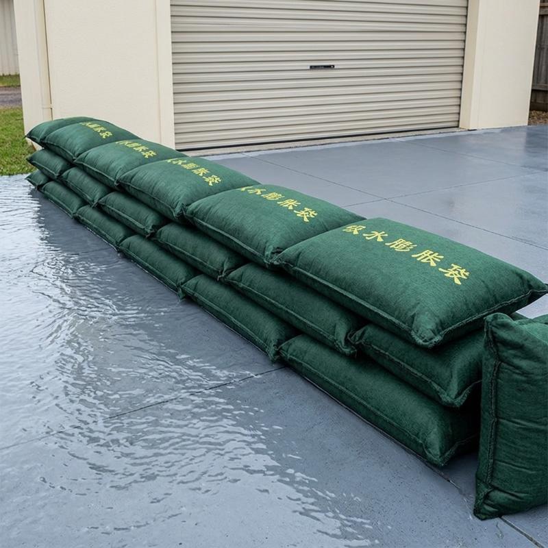 素早く膨張し、吸水性のある自己膨張式洪水対策バッグ。玄関、地 - Flood Barrier Bag のレビューと価格